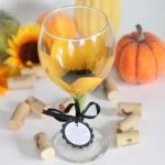 Sunflower Painted Wine Gla..