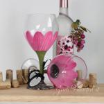 Daisy Flower Painted Wine ..